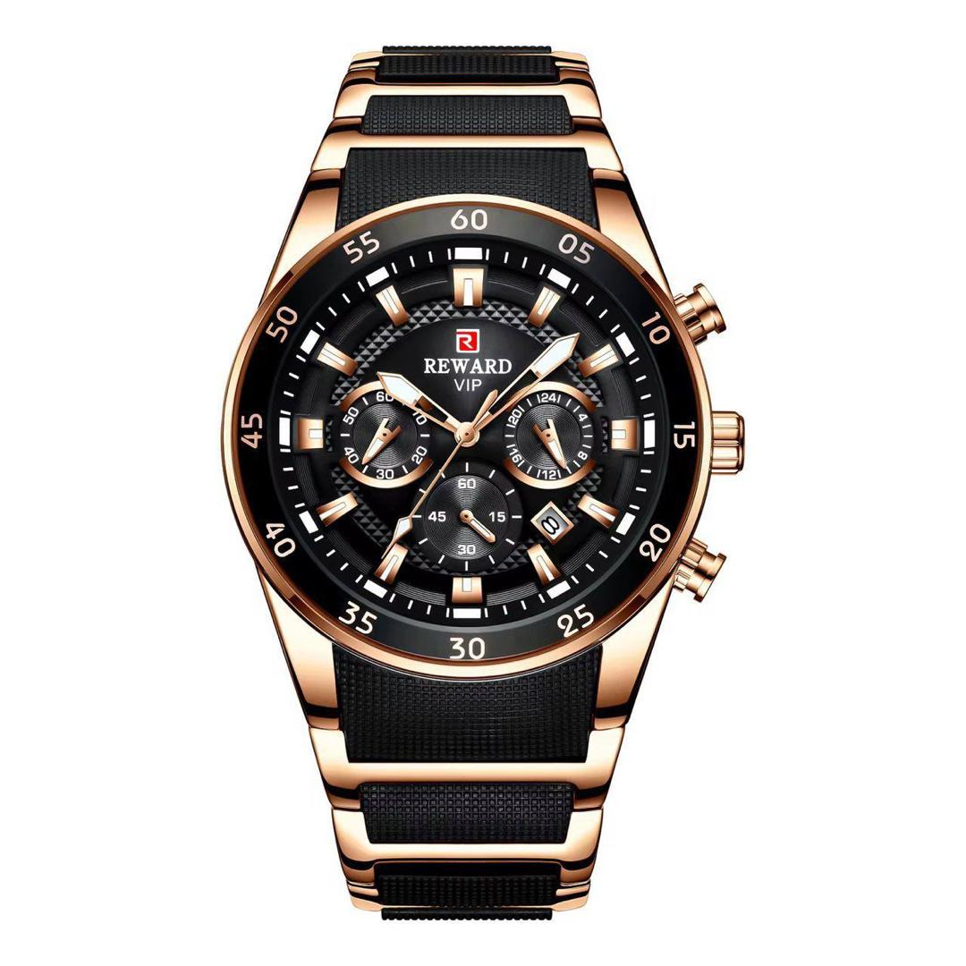 Reward VIP Chronograph Watch – Rose Gold & Black Edition