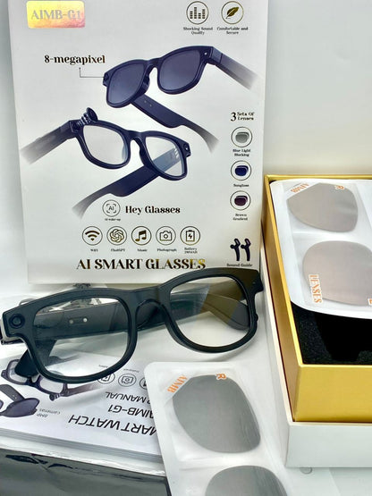 AIMB-G1 Al Smart Glasses with 1080P Camera- Wifi- Chat GPT- Music- Camera