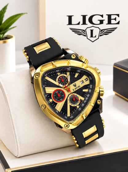 LIGE Gold-Tone Sport Chronograph